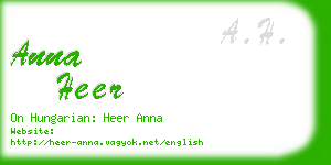 anna heer business card